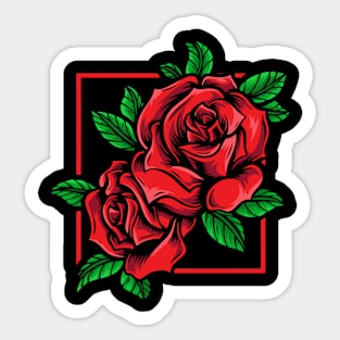 Red Flower Sticker